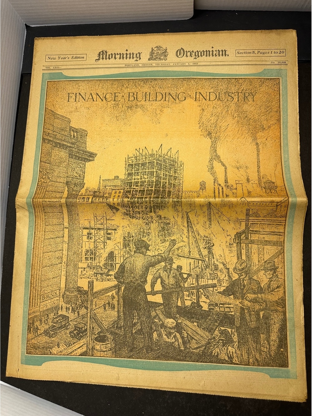 1925 Morning Oregonian New Year's Edition Finance Building Industry Section 5